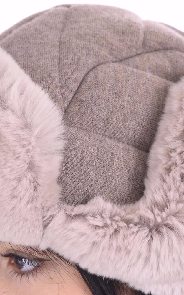 La Canadienne Chapka En Lapin Rex Taupe