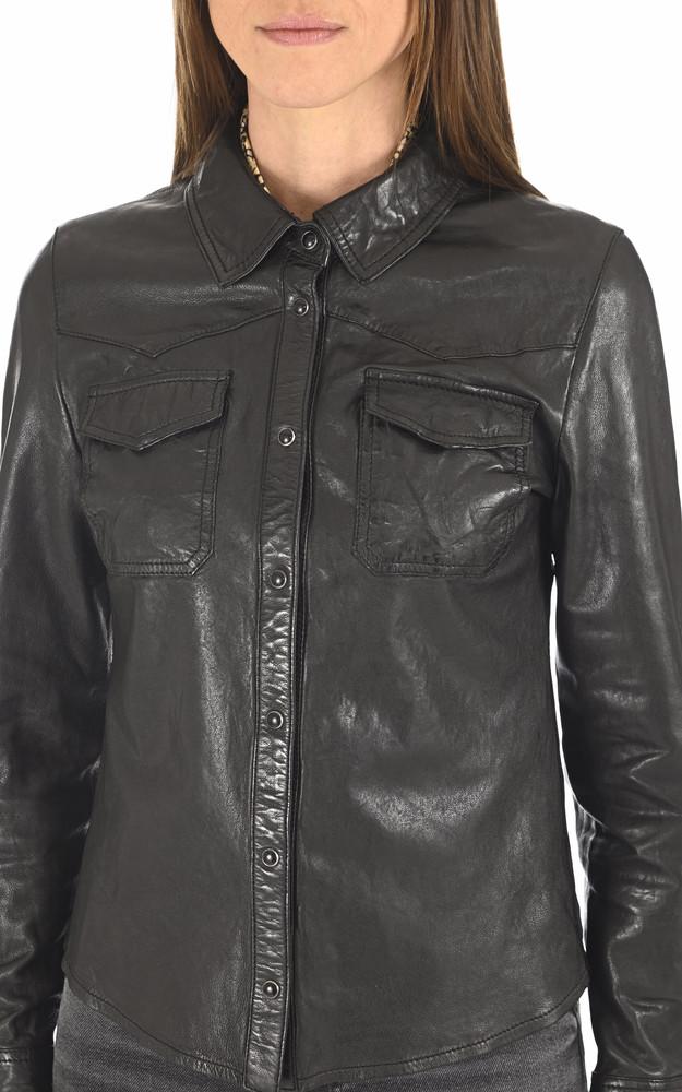 La Canadienne Chemise Agneau Cecilia Noire