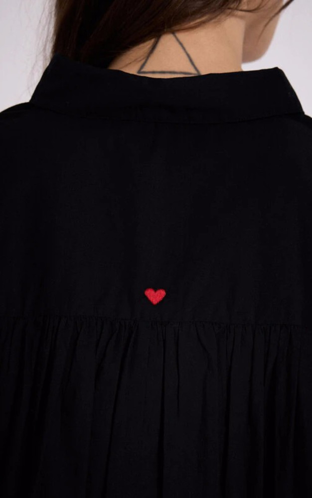 La Canadienne Chemise Ample Coton Noir