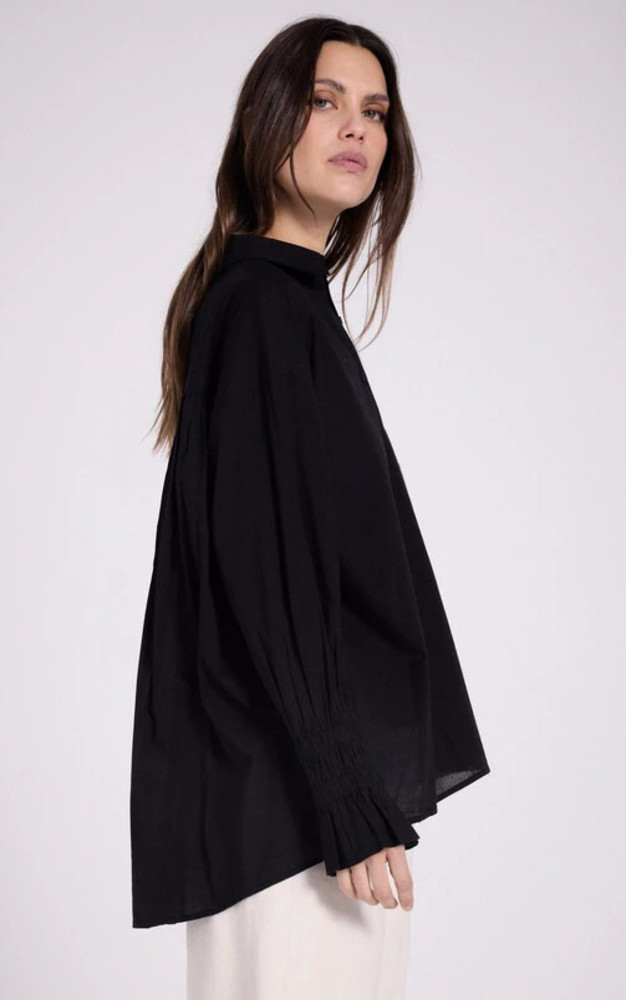La Canadienne Chemise Ample Coton Noir