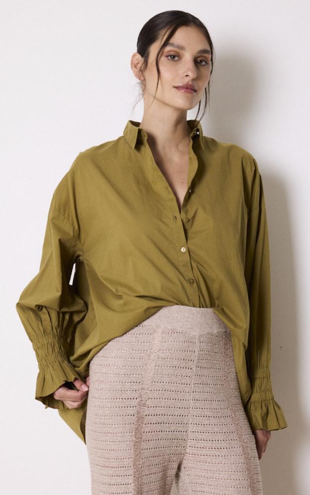 la canadienne Chemise ample coton vert