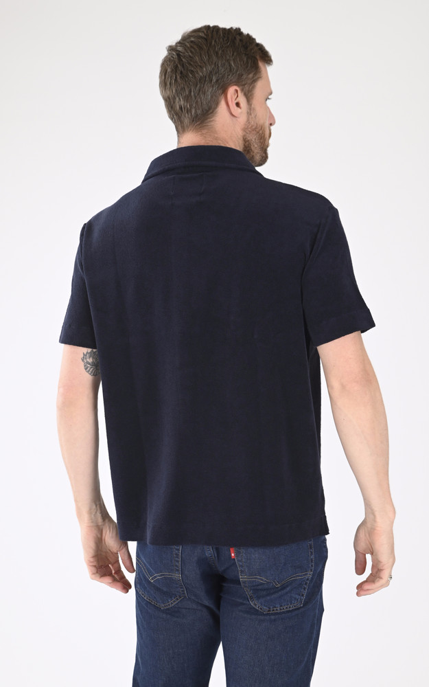 La Canadienne Chemise Coton éponge Bleu Marine