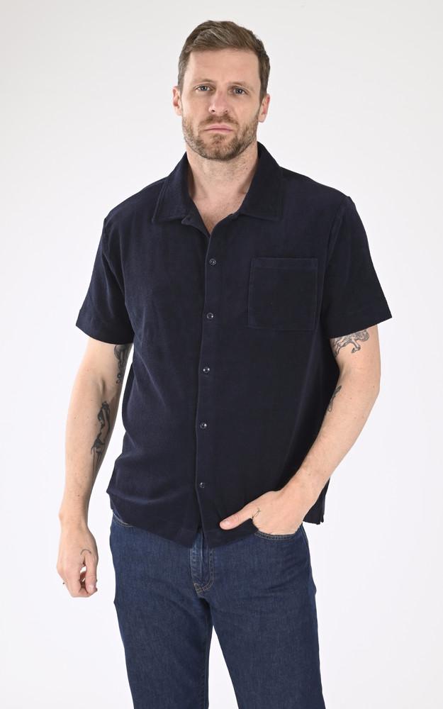 la canadienne Chemise coton éponge bleu marine