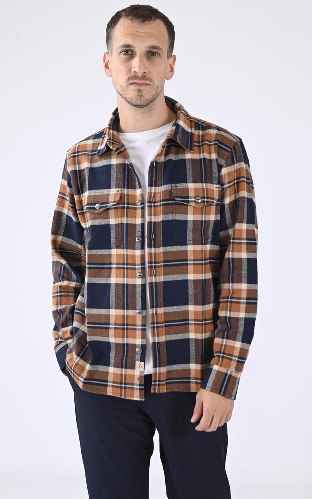 la canadienne Chemise coton rayures marron