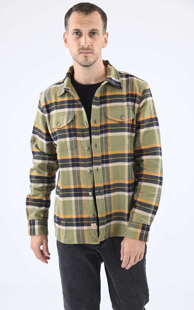 la canadienne Chemise coton rayures vert