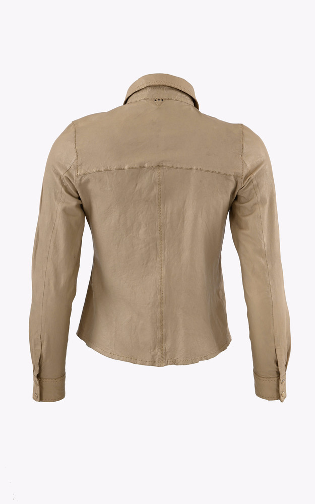 La Canadienne Chemise Cuir Cintrée Cecilia écru