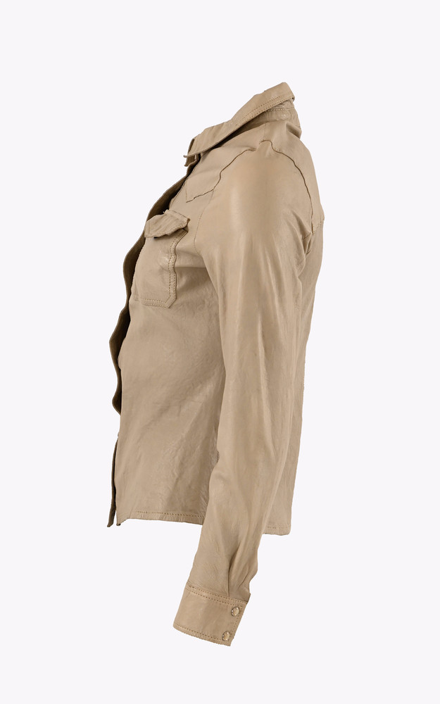 La Canadienne Chemise Cuir Cintrée Cecilia écru