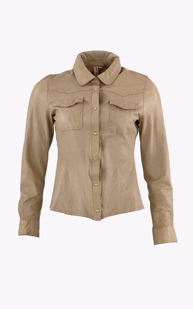 la canadienne Chemise cuir cintrée Cecilia écru