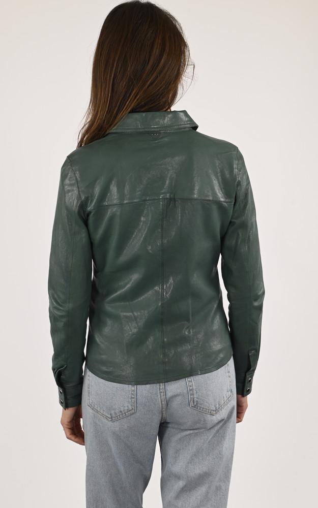 La Canadienne Chemise Cuir Cintrée Cecilia Vert