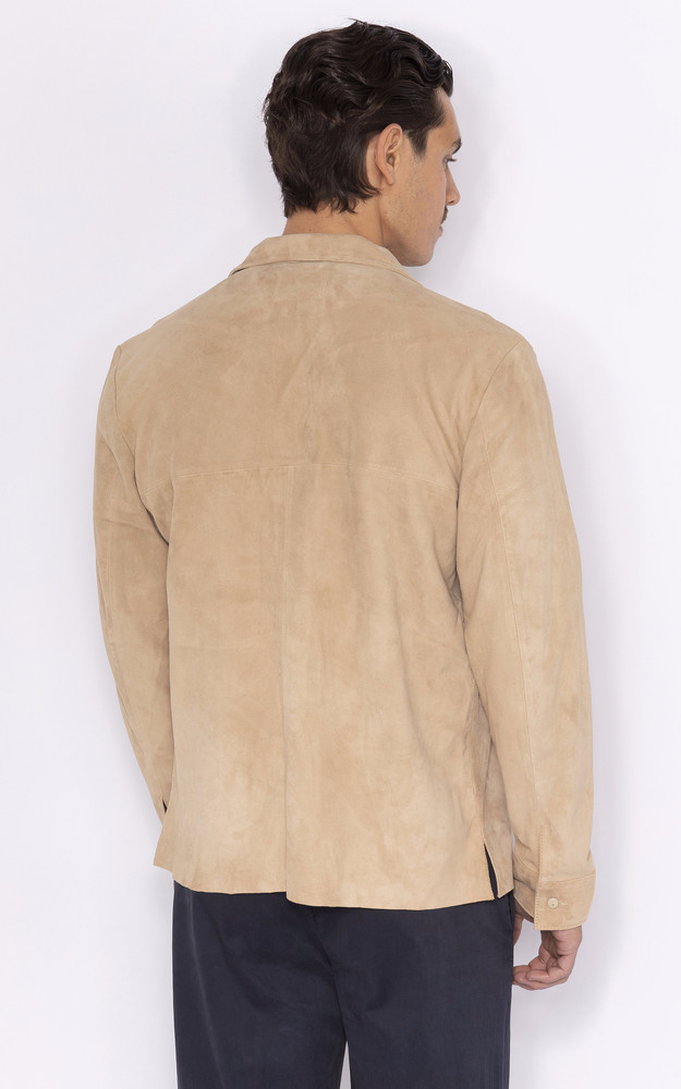 La Canadienne Chemise Cuir Velours Beige