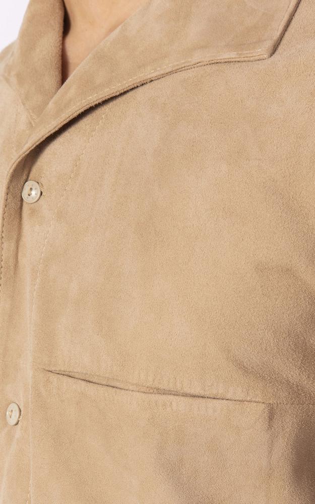 La Canadienne Chemise Cuir Velours Beige