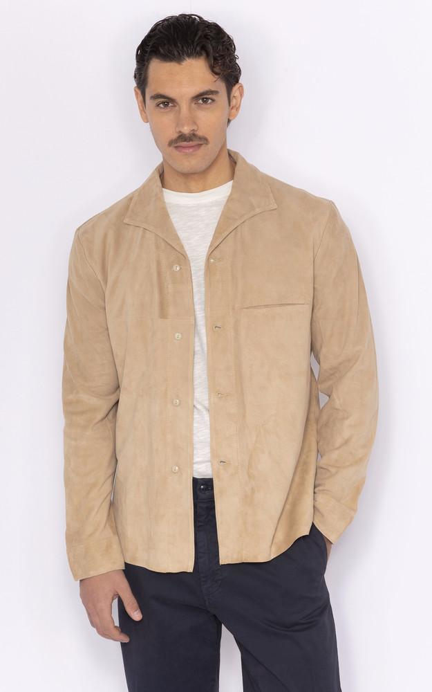 la canadienne Chemise cuir velours beige