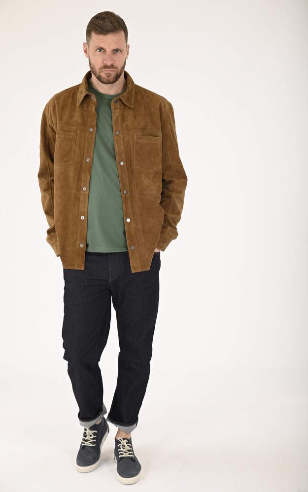 La Canadienne Chemise Cuir Velours Tabac