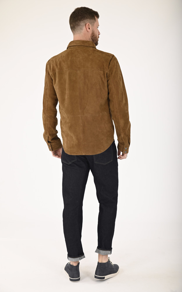 La Canadienne Chemise Cuir Velours Tabac