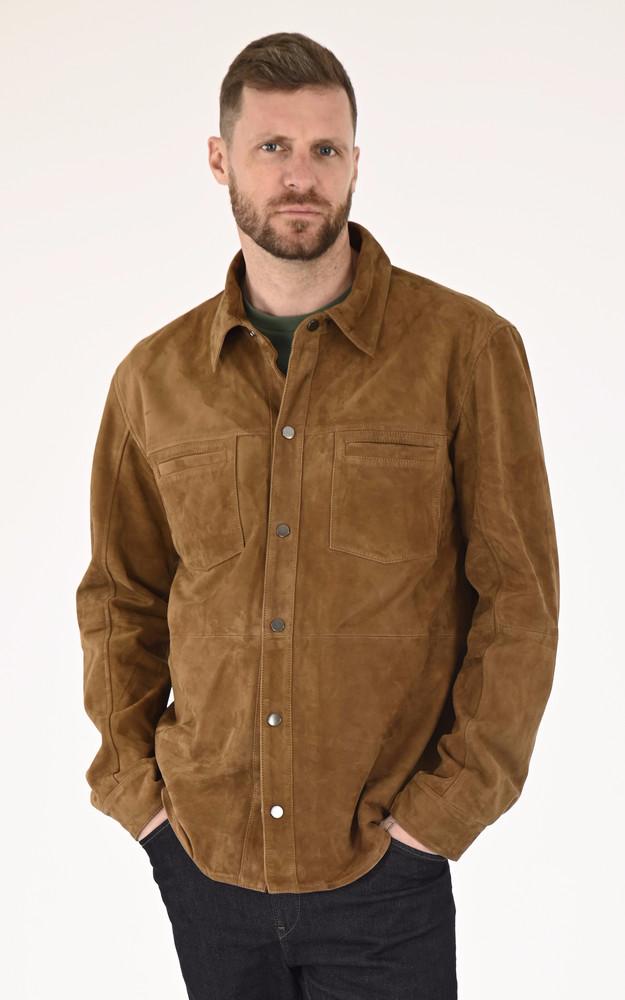 la canadienne Chemise cuir velours tabac