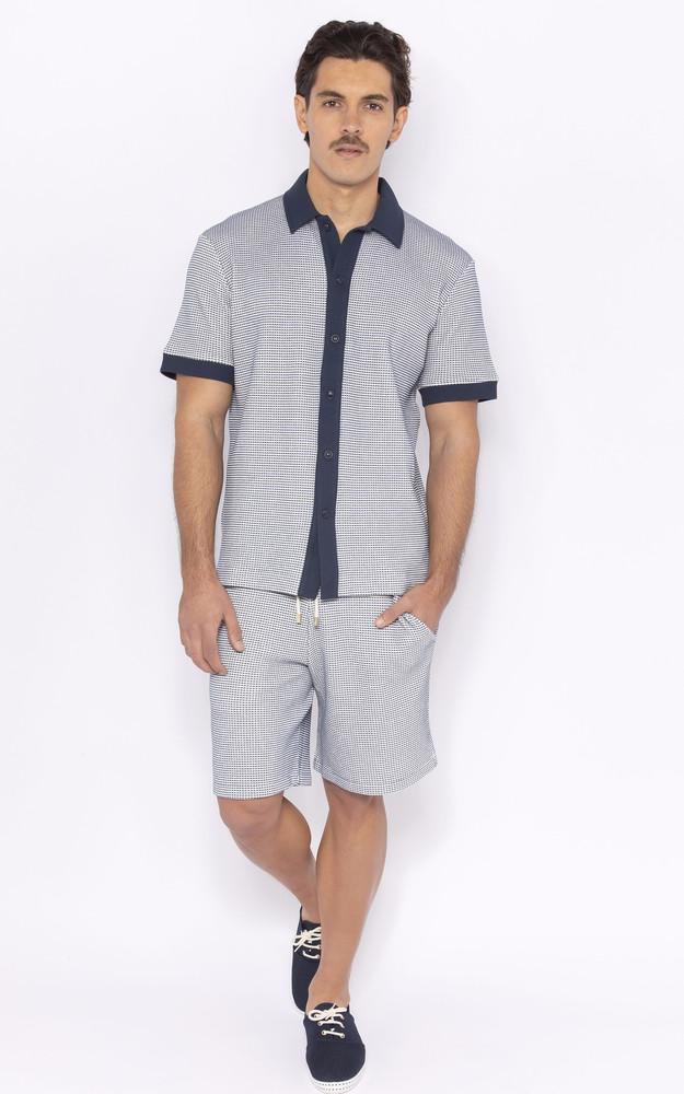 La Canadienne Chemise Manches Courtes Coton Bleu