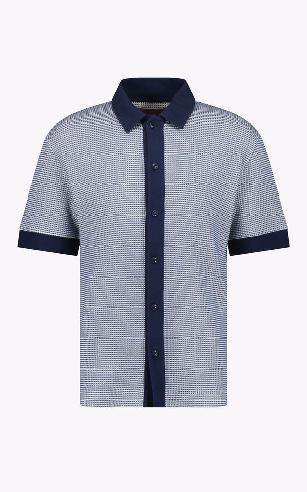 La Canadienne Chemise Manches Courtes Coton Bleu