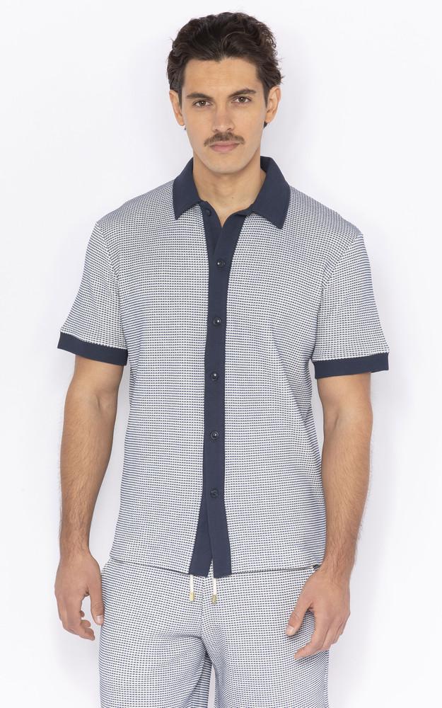 La Canadienne Chemise Manches Courtes Coton Bleu