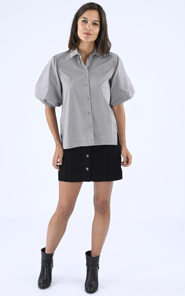 La Canadienne Chemise Manches Courtes Noire