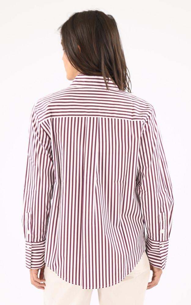 La Canadienne Chemise Rayures Clarisse Bordeaux