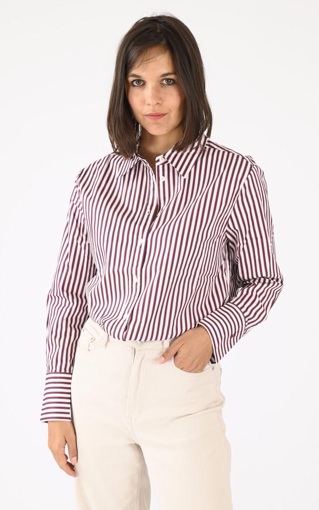 la canadienne Chemise rayures Clarisse bordeaux