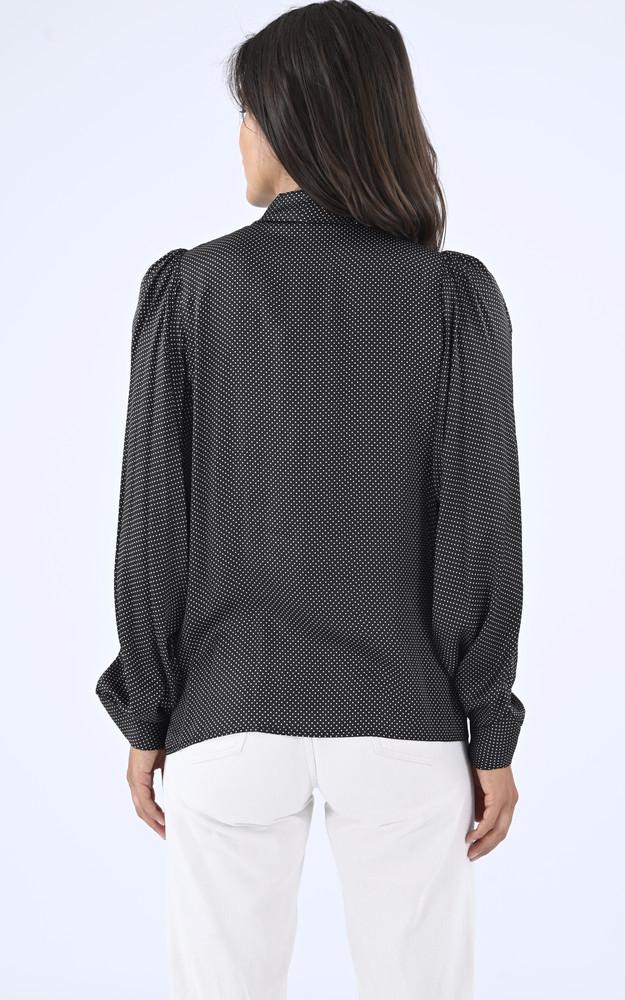La Canadienne Chemisier à Pois Noir
