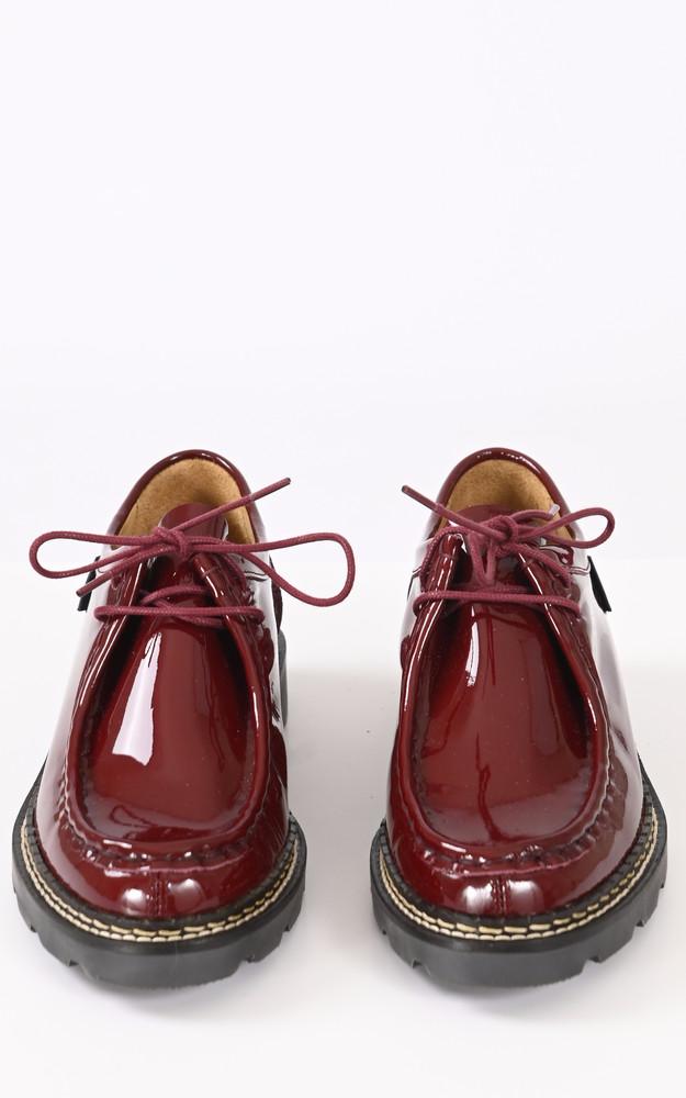 La Canadienne Derbies Cuir Verni Macha Bordeaux