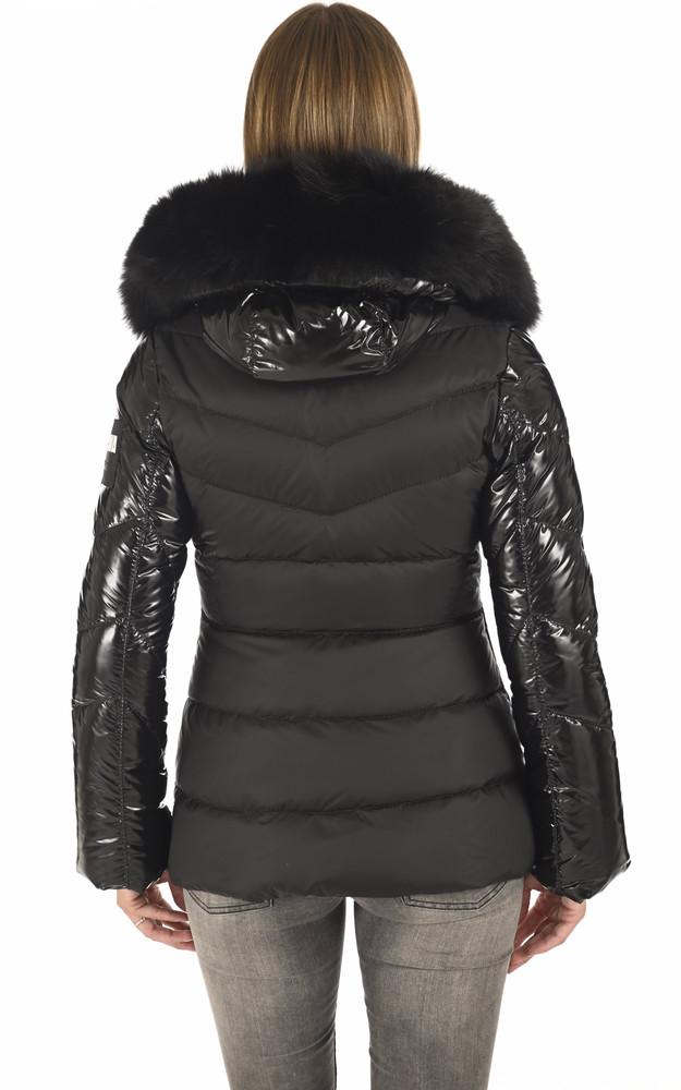 La Canadienne Doudoune Bi-matière Noire Fourrure