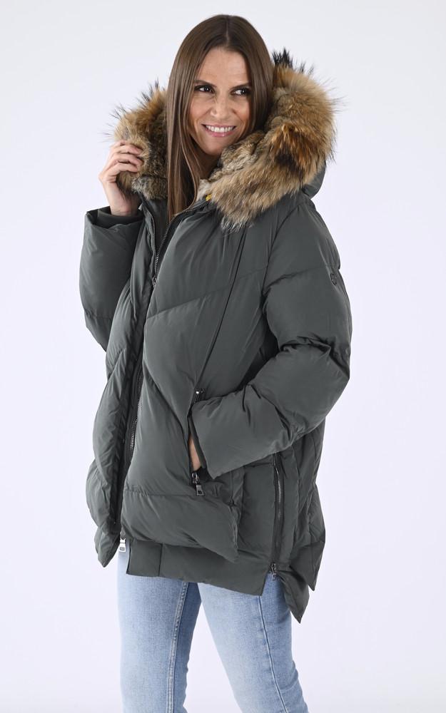 La Canadienne Doudoune Capuche Fourrure Kaki