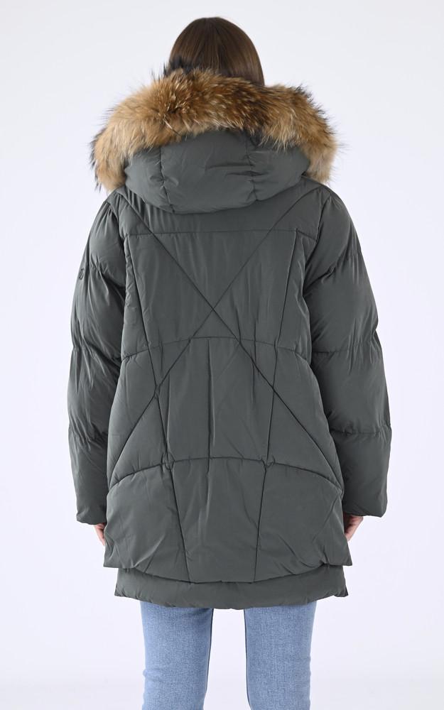 La Canadienne Doudoune Capuche Fourrure Kaki