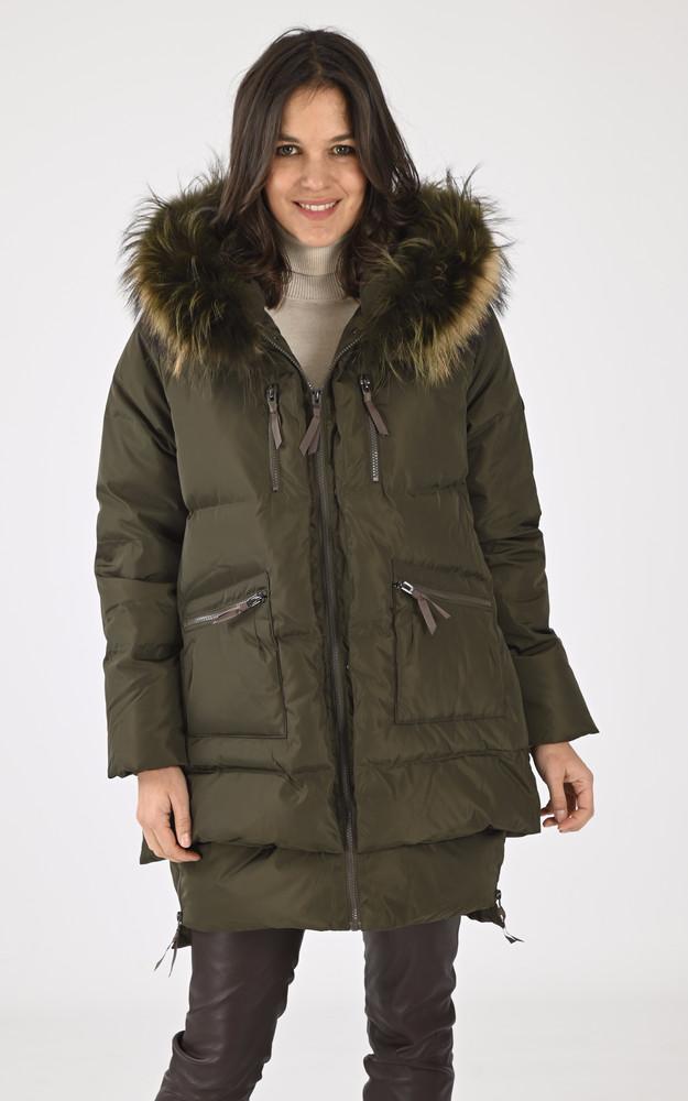 La Canadienne Doudoune Capuche Renard Kaki