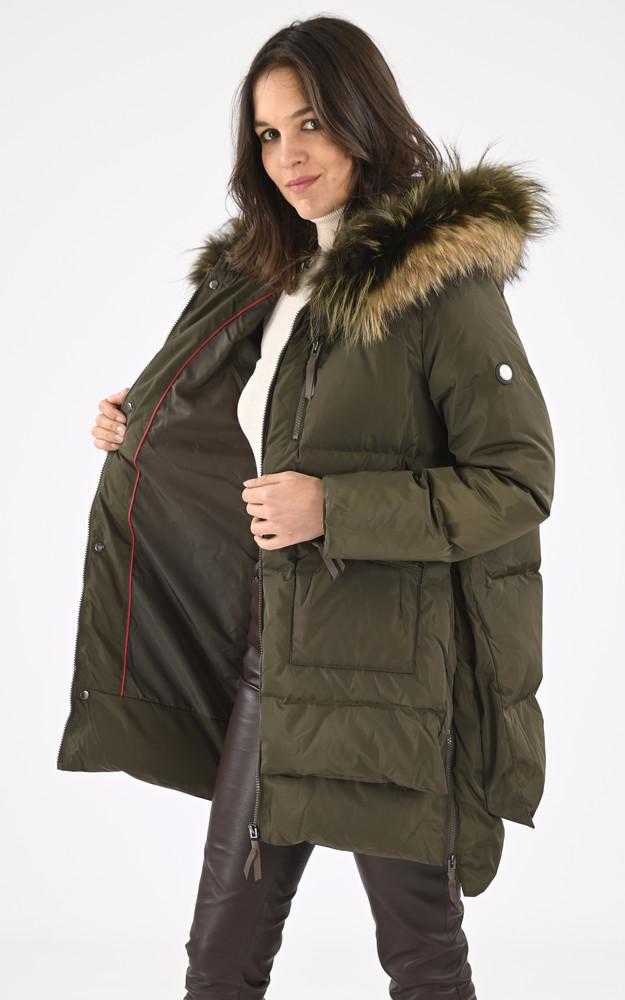 La Canadienne Doudoune Capuche Renard Kaki