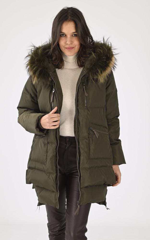 la canadienne Doudoune capuche renard kaki