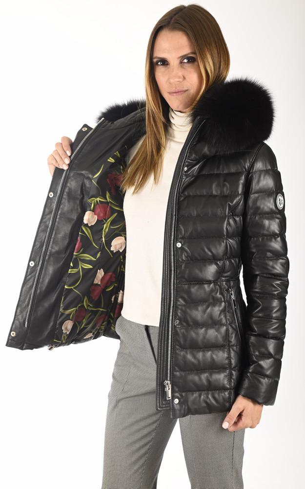 La Canadienne Doudoune Cintrée Cuir Noir