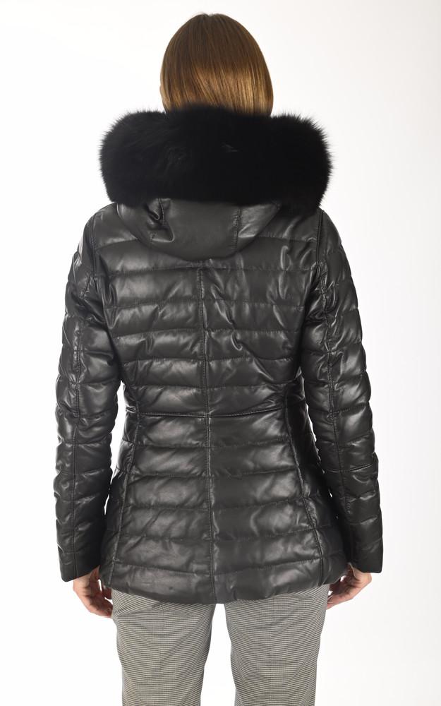 La Canadienne Doudoune Cintrée Cuir Noir