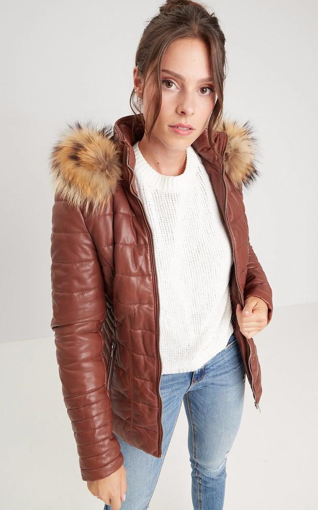 La Canadienne Doudoune Cintrée Helena Cognac Foncé