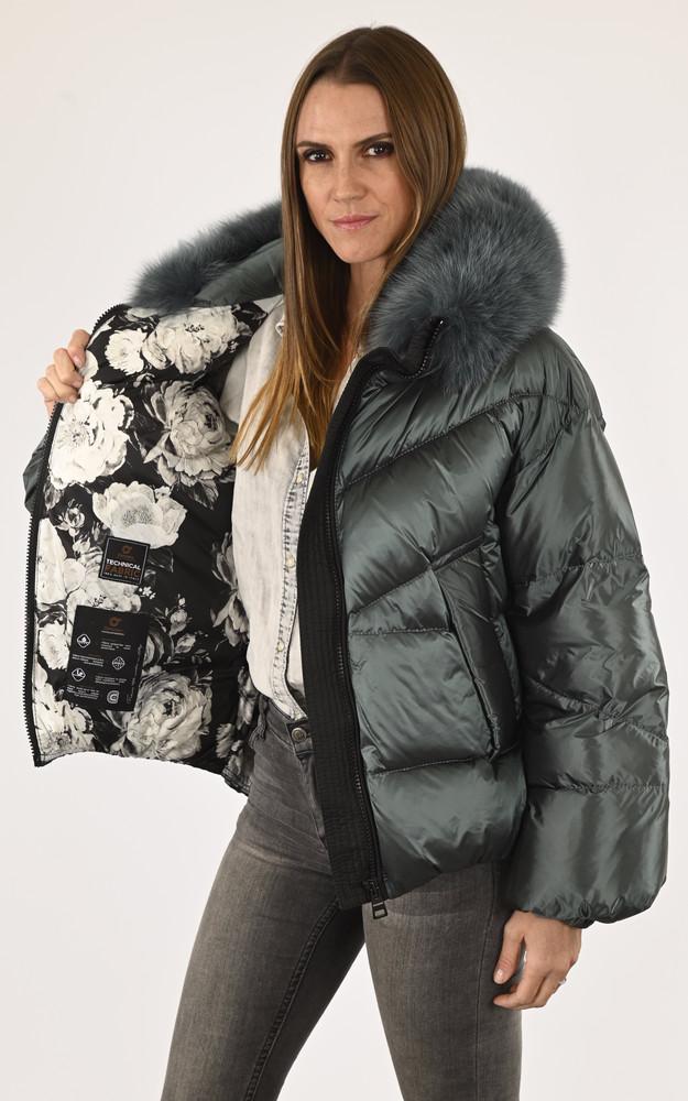 La Canadienne Doudoune Cintrée Renard émeraude