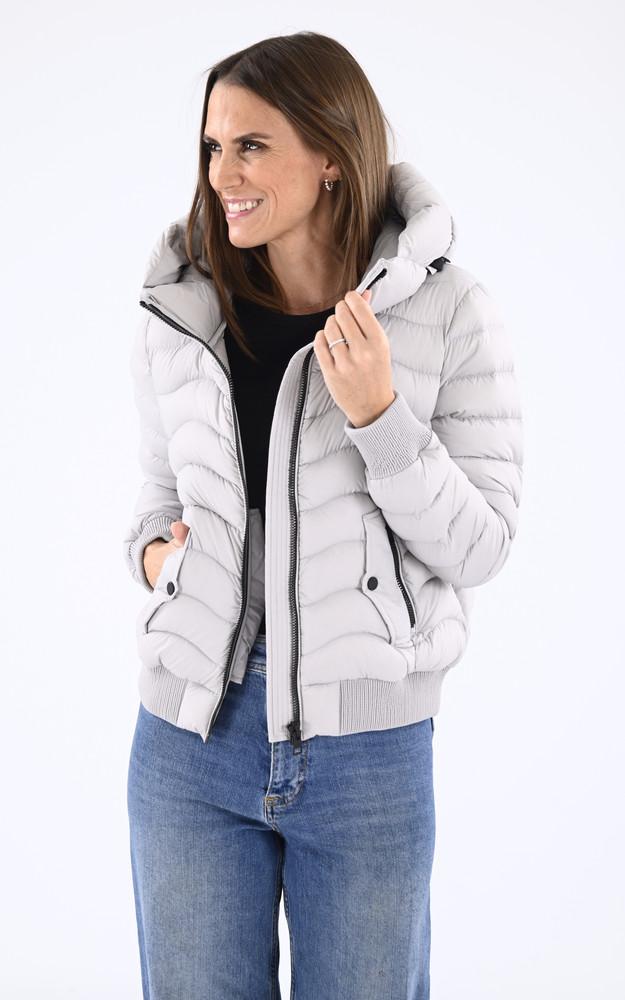 La Canadienne Doudoune Courte à Capuche Senna Gris