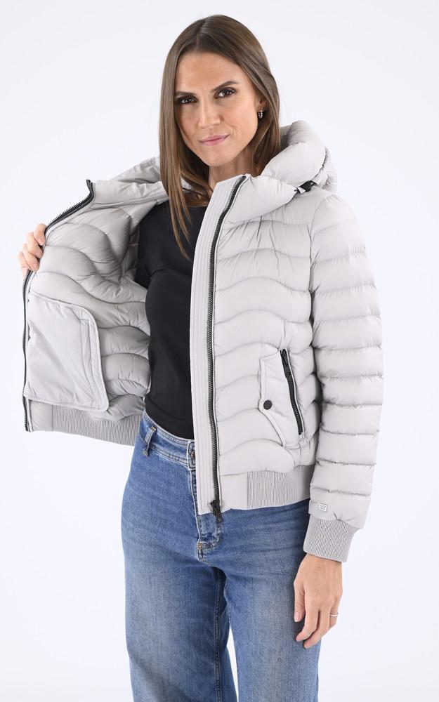 La Canadienne Doudoune Courte à Capuche Senna Gris