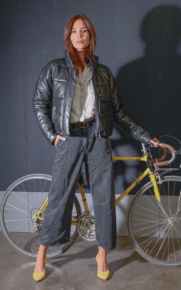 La Canadienne Doudoune Cuir Agneau Noir