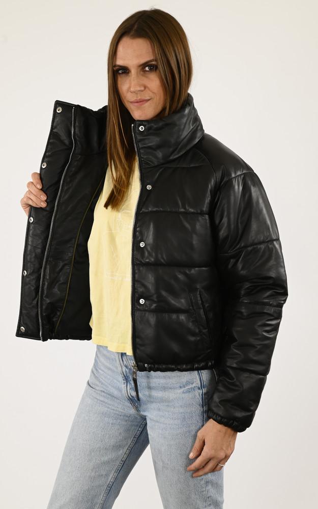 La Canadienne Doudoune Cuir Agneau Noir