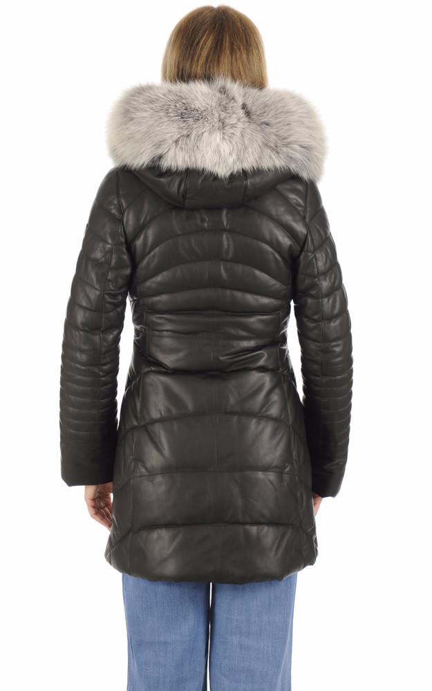 La Canadienne Doudoune Cuir Agneau Noire