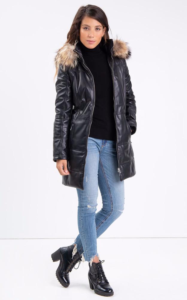 La Canadienne Doudoune Cuir Anouk Noir