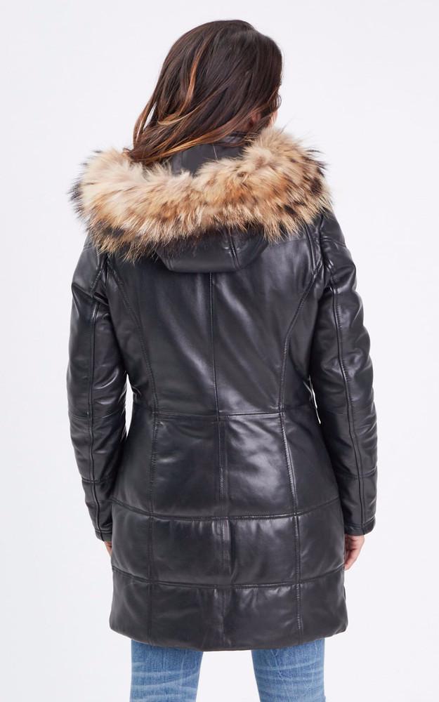 La Canadienne Doudoune Cuir Anouk Noir