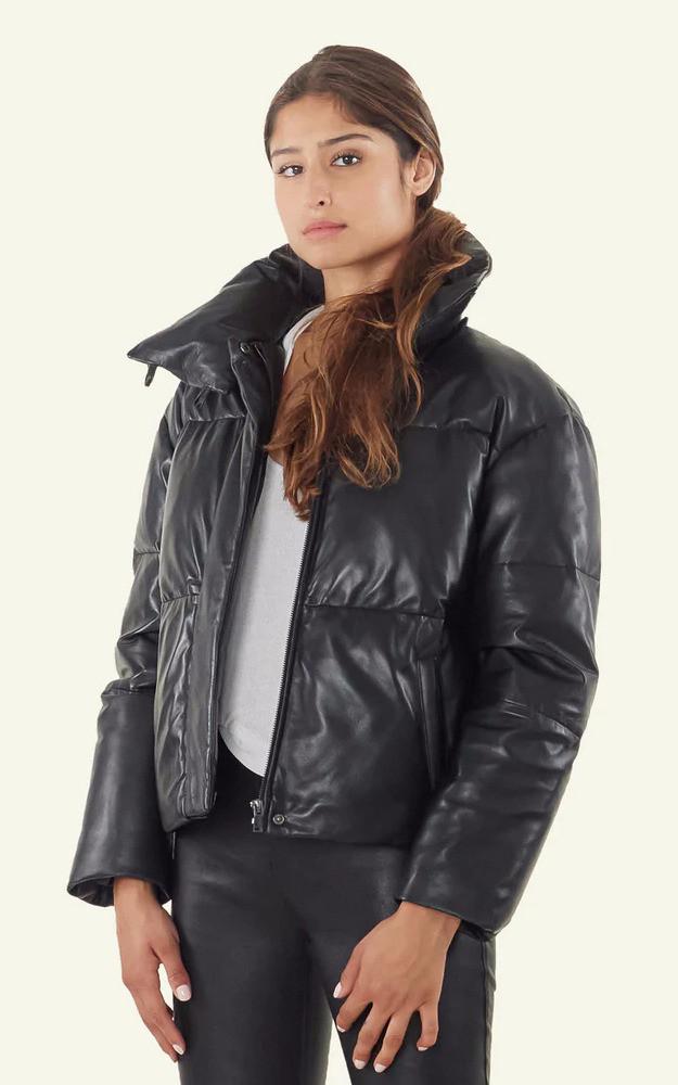 La Canadienne Doudoune Cuir June Noire
