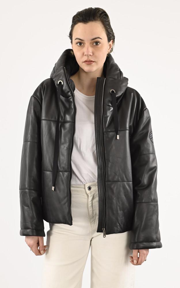 La Canadienne Doudoune Cuir Macamic Noire