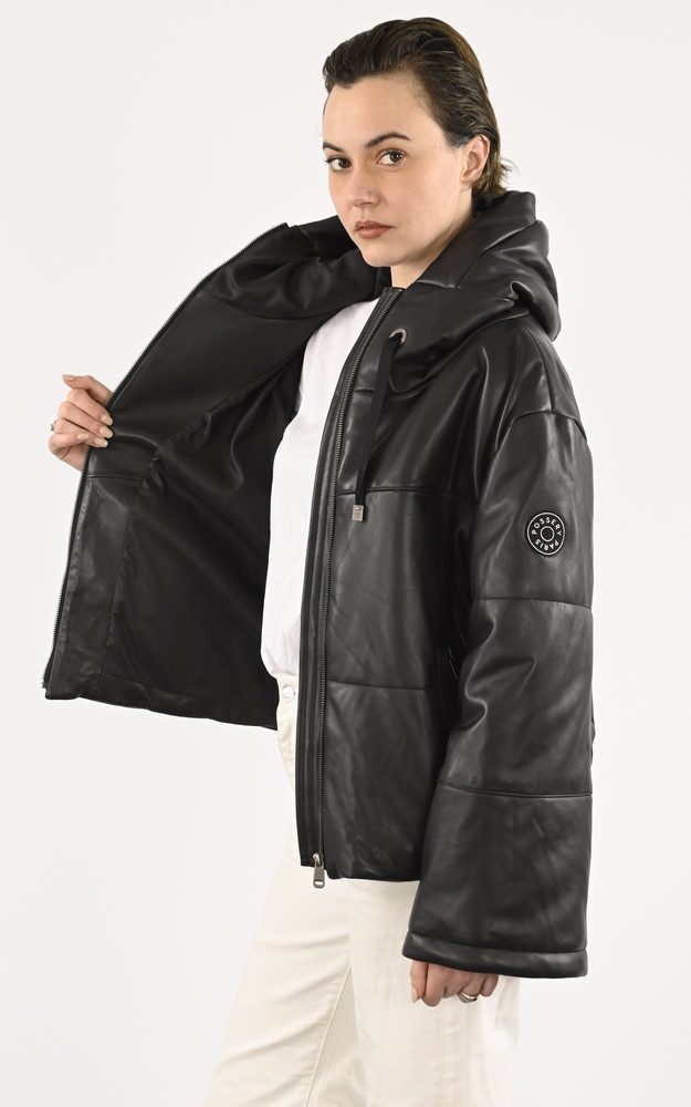 La Canadienne Doudoune Cuir Macamic Noire