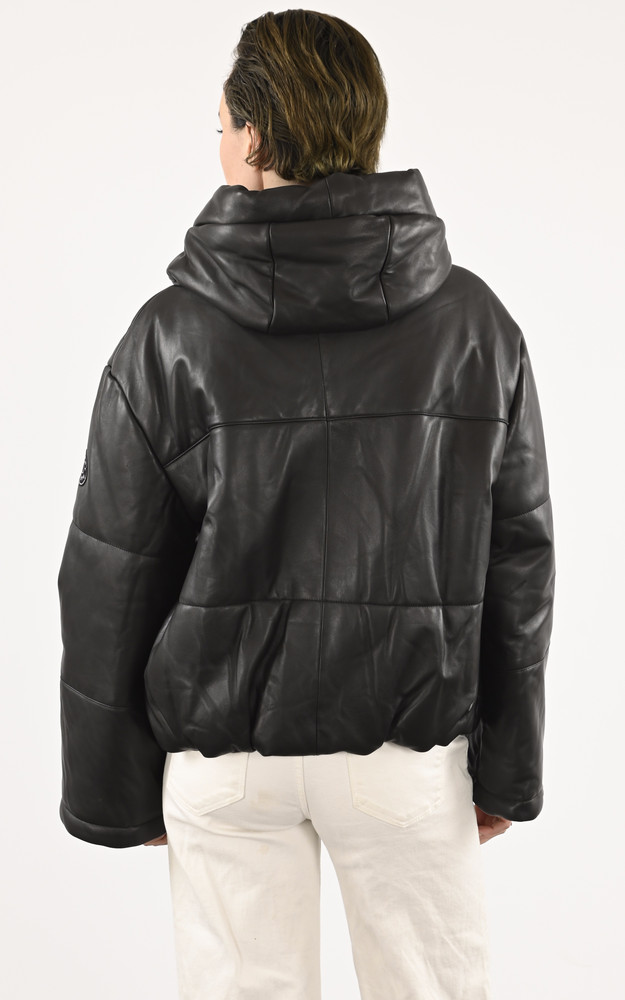 La Canadienne Doudoune Cuir Macamic Noire