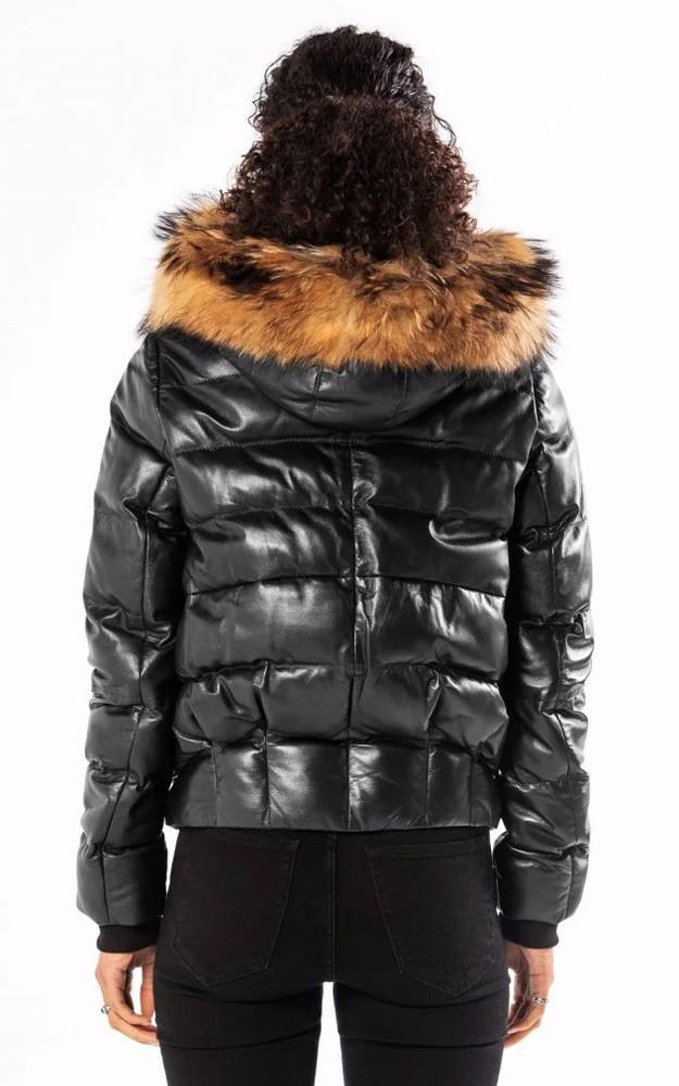 La Canadienne Doudoune Cuir Shana Noir