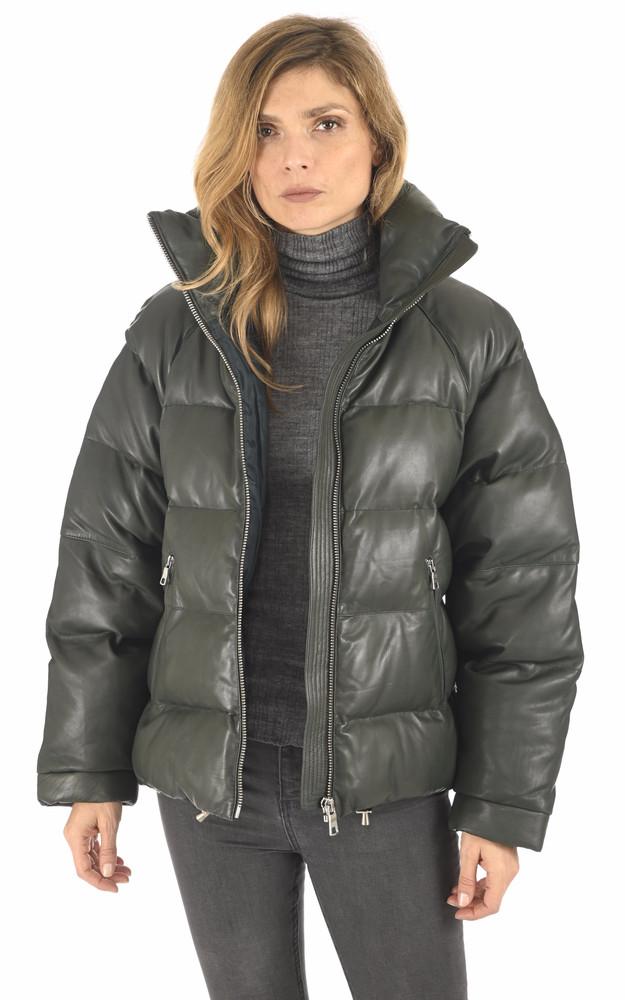 la canadienne Doudoune cuir vert sapin